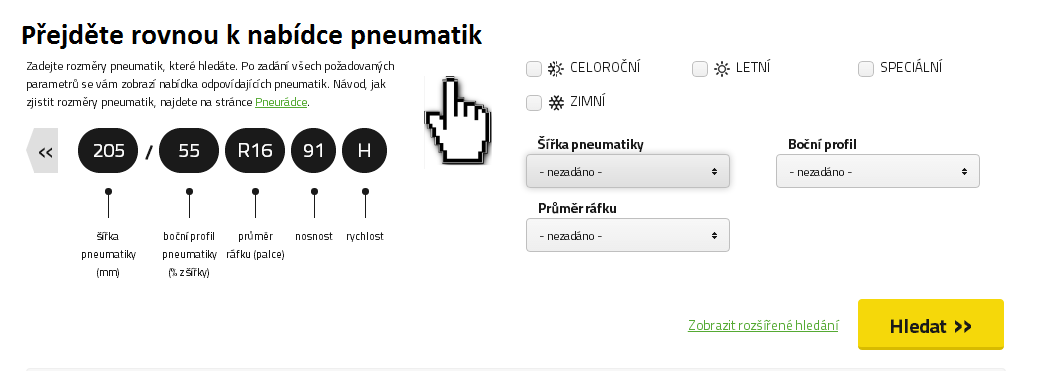 Výběr zimních pneumatik začíná u parametrů z technického průkazu
