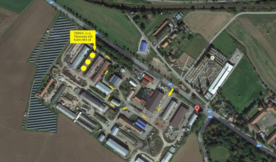 Mapka příjezdu do prodejny Pneuatlas.cz